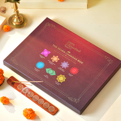Sapt Chakra Gift Set: All Seven Fragrances with Wooden Stand