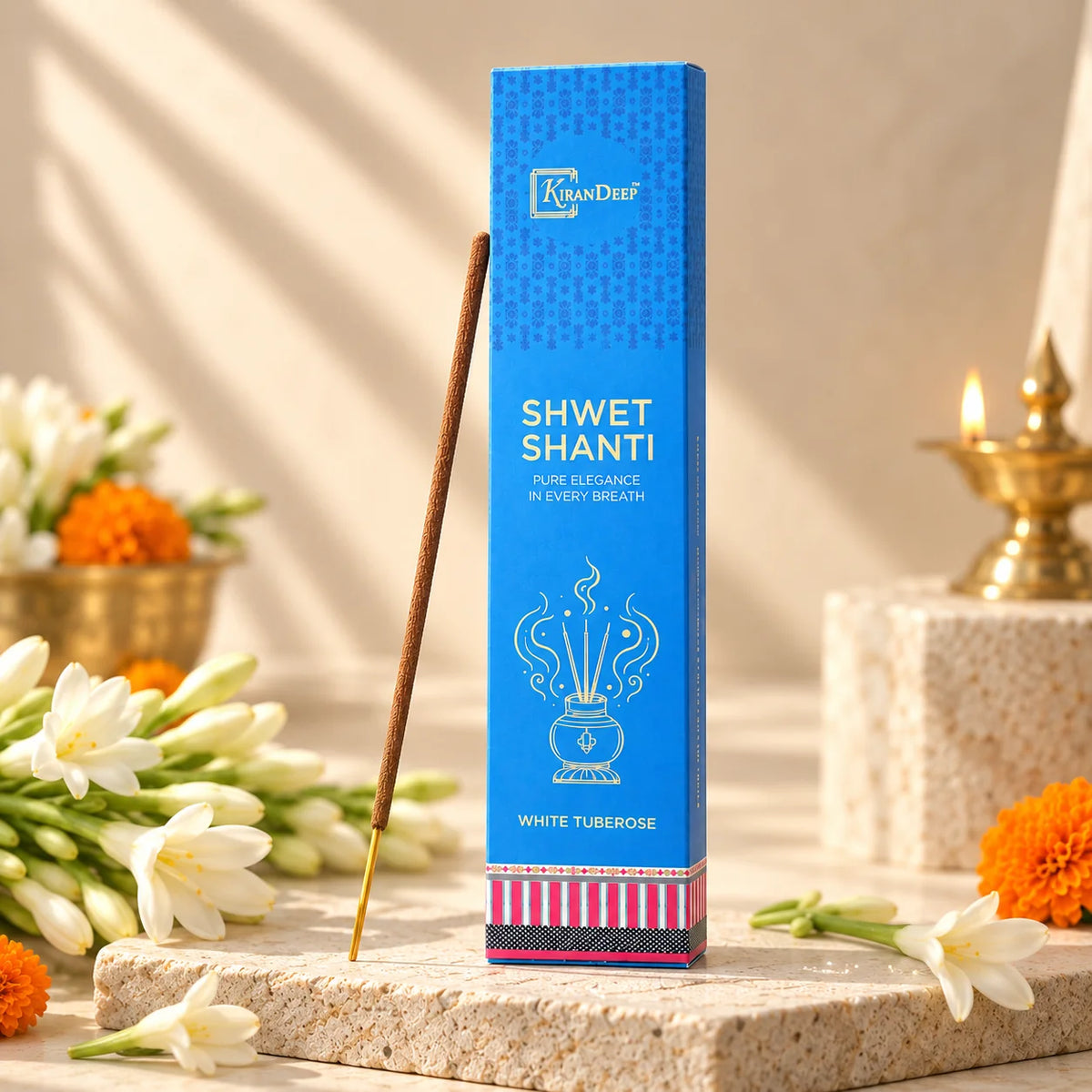Shwet Shanti White Tuberose Incense Sticks